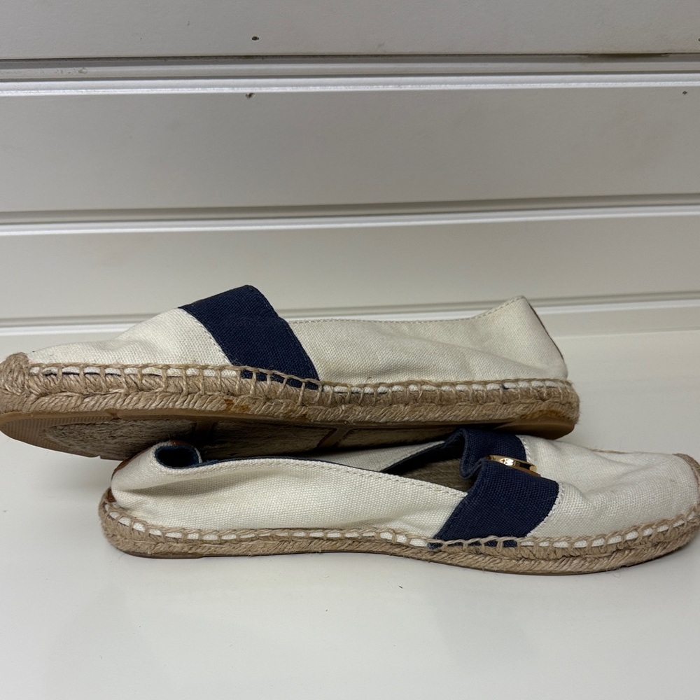 Tory Burch Cream and Navy Espadrilles - Picture 5 of 8